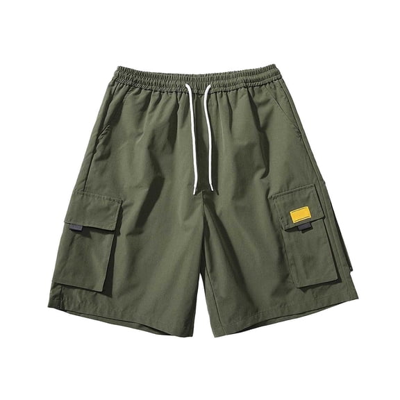 Men's Summer Work Shorts Loose Straight Fit, Elastic Waist, Ripstop Fabric, Ideal for Outdoor Activities, Available in Multiple Sizes