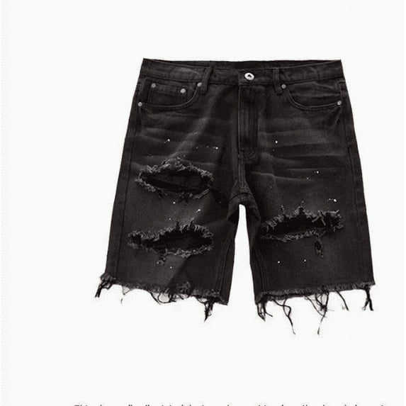 Men's Summer denim shorts fashion harem pants elastic youth popular shorts boy's high waist jeans