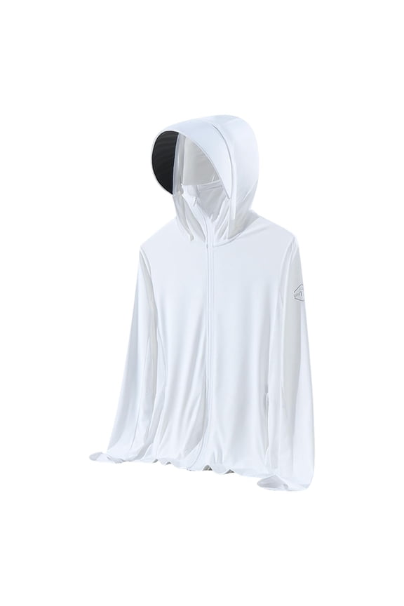 Men's Sun Defense Shirts Sun Protection Hoodie UPF 50+ Long Sleeve UV Spf Tee Shirts Front Zipper Athletic Stretch Quick Dry Blouses Rash Guard Comfort Casual Tops Fishing Golf Gym Outfits