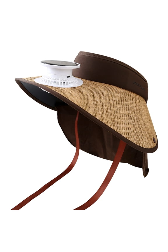 Men's Sun Fan Hat with Wide Brim, Ultimate UV Protection for Outdoor Hiking and Fishing, Built-in Fans for Cooling, Breathable Summer Cap for Comfort