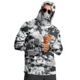 thumbnail image 1 of Men's Sun Protection Camo Hoodie with Face Cover Upf 50+ UV Rash Guard Shirts Lightweight Sun Protection Long Sleeve Hoodies,White 2XL, 1 of 5