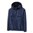 thumbnail image 1 of Men's Sun Protection Clothing Waterproof Sports Jacket Leisure Outdoor Light Hooded Multi-Pocket Long Sleeve Hooded Casual Jacket, 1 of 3