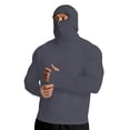 thumbnail image 1 of Men's Sun Protection Hoodie with Balaclava Face Mask UPF 50+ UV Long Sleeve Shirt Men Rash Guard Performance Fishing Hiking Shirt with Thumbholes Dark Gray, 1 of 8