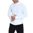 thumbnail image 1 of Men's Sun Protection Hoodie Full Zip Lightweight Cooling Long Sleeve Athletic Shirt with Thumb Holes for Fishing Hiking Outdoor,L,Light Blue, 1 of 8