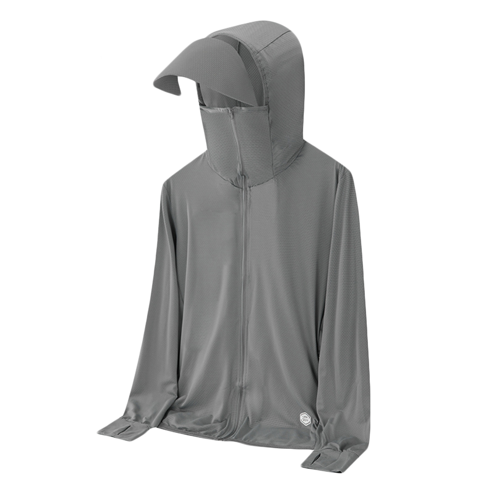 Men s Sun Protection Hoodie Jacke With Mask Visor UPF 50 Long Sleeve 