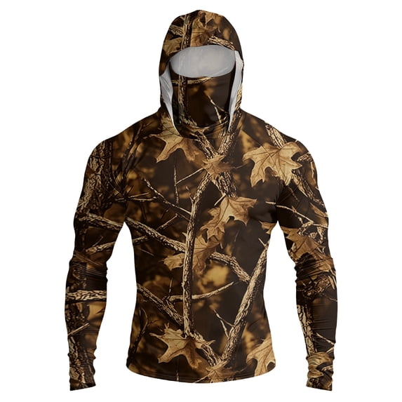Men's Sun Protection Hoodie Shirt UPF 50+ Rash Guards Camo Long Sleeve SPF UV Fishing Running Swimming Outdoor Shirts