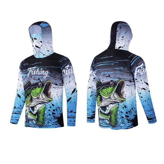 Men's Sun Protection Hoodie Shirts UPF 50 Rash Guard SPF Long Sleeve Fishing Shirt for Men Swim Hiking Boating