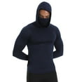 thumbnail image 1 of Men's Sun Protection Hoodie UPF 50+ Fishing Hiking Shirt with Hooded Long Sleeve Lightweight UV Shirts with Mask for Men, 1 of 5
