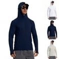 thumbnail image 1 of Men's Sun Protection Hoodie with Mask UPF 50+ UV Long Sleeve Shirt Men Rash Guard Performance Fishing Hiking Shirt,Gray L, 1 of 6
