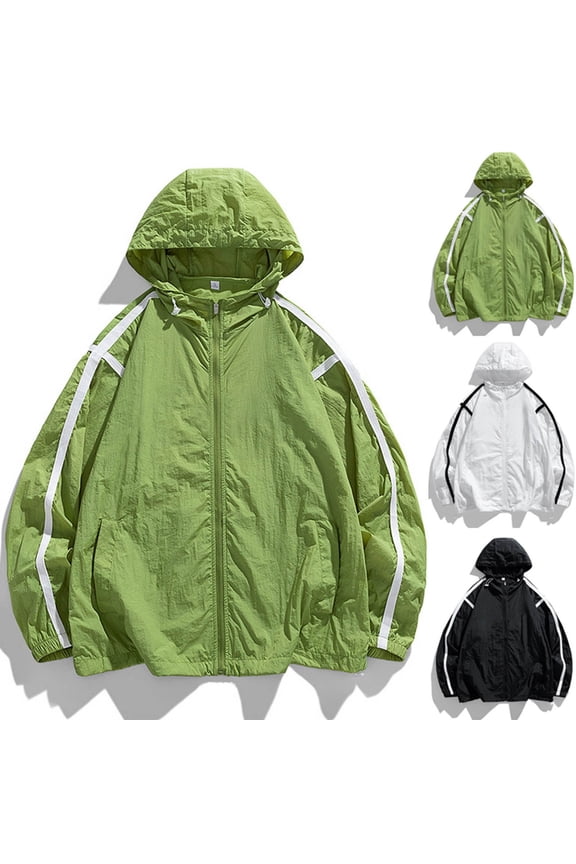 Men's Sun Protection Jacket UPF 50+ Hoodie Thin Sports Hat With Pockets Polyamide Solid Color Casual Lightweight Outdoor Hiking Fishing Travel Top | JASKFLY,Black L