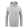 thumbnail image 1 of Men's Sun Protection Jacket With Breathable Holes Thin Breathable And Slightly Elastic Sun Protection Top Solid Color Long Sleeved Hooded Top, 1 of 6