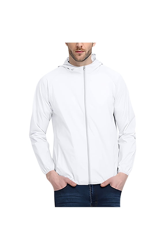 Men's Sun Protection Jacket Zip up Windproof Lightweight Jackets Outdoor Hoody Upf 50+ Bomber Coat Climbing Running Fishing Baseball Daily Outing Overcoat Size S-5xl