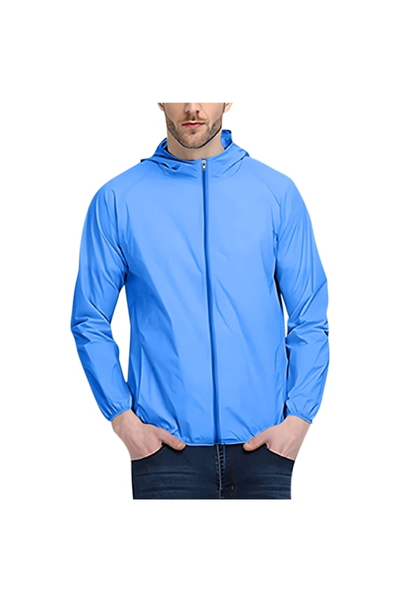 Men's Sun Protection Jacket Zip up Windproof Lightweight Jackets Outdoor Hoody Upf 50+ Bomber Coat Climbing Running Fishing Baseball Daily Outing Overcoat Size S-5xl