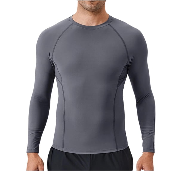 Men's Sun Protection Long Sleeve Shirts UPF 50+ Rash Guard Fishing Running Tops Lightweight Pullover T-Shirt