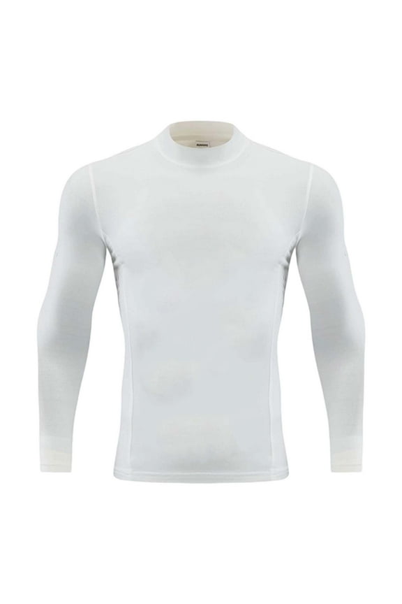 Men's Sun Protection Mock Neck Long Sleeve Compression Shirt Slim Fit Athletic Top for Workout Training and Outdoor Activities