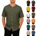 thumbnail image 1 of Men's Sun Protection Shirt Water Resistant Short Sleeve Button Down Shirts Quick Dry Cooling for Hiking Fishing Yellow, 1 of 8