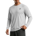thumbnail image 1 of Men's Sun Protection Shirts Long Sleeve UV Swim Shirt Fishing Hiking Running Rash Guard Quick Dry Lightweight Gray 3XL, 1 of 8