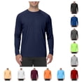 thumbnail image 1 of Men's Sun Protection Shirts Swim Quick Dry Shirts UPF 50+ UV Long Sleeve Rash Guard Outdoor Fishing Running Shirts Navy L, 1 of 6