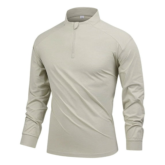 Men’s Sun Protection Shirts UPF 50+ Half Zip Long Sleeve UV Shirt Rash Guard for Men Quick Dry Swim Fishing Beach Athletic