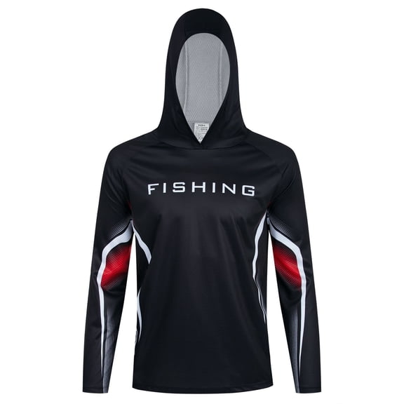 Men's Sun Protection Shirts UPF 50  Long Sleeve Hoodie with 2 Pockets UV SPF Fishing Hiking Rash Guard Shirts