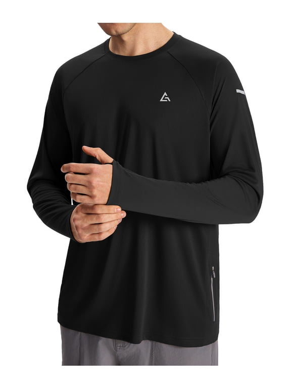 Men’s Sun Protection Shirts UPF 50+ Long Sleeve UV Shirt Rash Guard for Men Quick Dry Swim Fishing Beach Athletic L