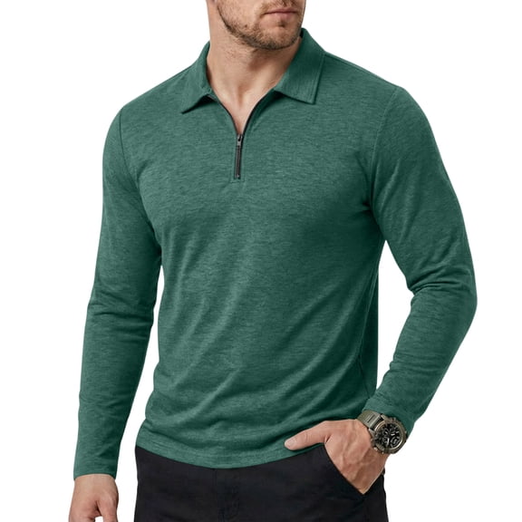 Men's Sun Shirts Long Sleeve Lightweight Quarter Zip Golf Shirts