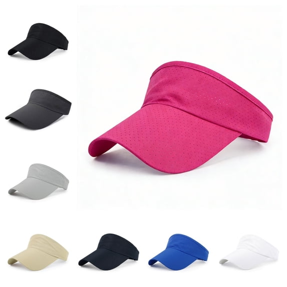 Men's Sun Visor Hat - Wide Brim Quick Dry Adjustable Cap, Lightweight comfort for Golf Tennis Beach Hot Pink One Size