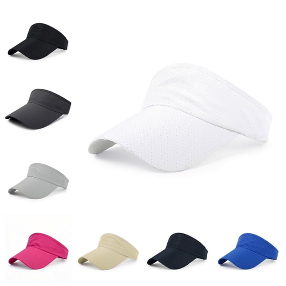 Men's Sun Visor Hat - Wide Brim Quick Dry Adjustable Cap, Lightweight comfort for Golf Tennis Beach White One Size