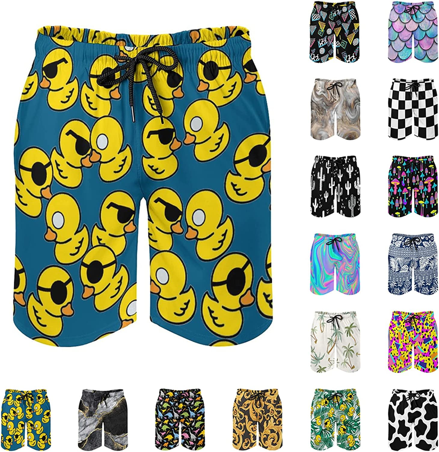 Men's SunglassesRubberDuck Swim Shorts Quick Dry Summer Beach Trunks