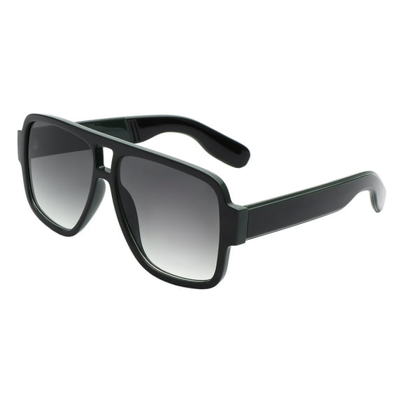 Men's Sunglasses Sporty Square Aviator Retro Fashion UV400 Black Green