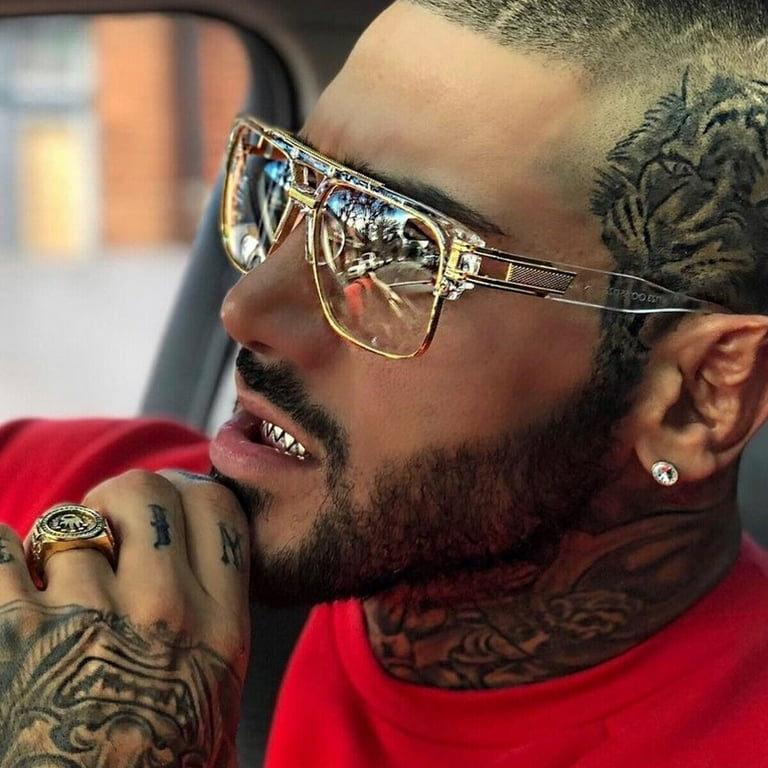Clear gold sale sunglasses