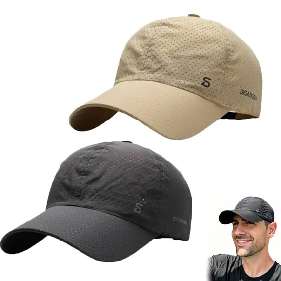 Men's Sunscreen Breathable Baseball Cap, Quick Drying Sun Protection Cap UV Resistant for Outdoor