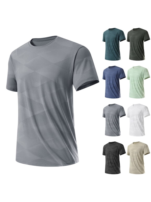 Men's Sunscreen Jacket Ice Silk Quick-Dry Fabric Short Sleeve Round Neck Hoodie Casual Breathable T-Shirt Summer Sports Running Fishing Hiking Cool SPF Outdoor Gym | Zenithor,Black 5XL