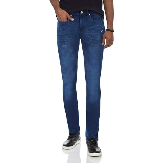CULTURA Men's Jeans Stretch Washed Distressed Fashion Denim Flex Comfort Slim Relaxed Skinny Fit Tapered Leg