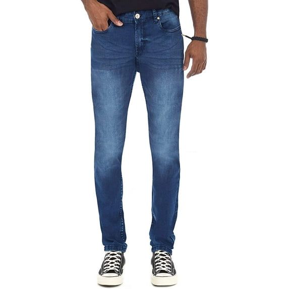 CULTURA Men's Jeans Stretch Washed Distressed Fashion Denim Flex Comfort Slim Relaxed Skinny Fit Tapered Leg