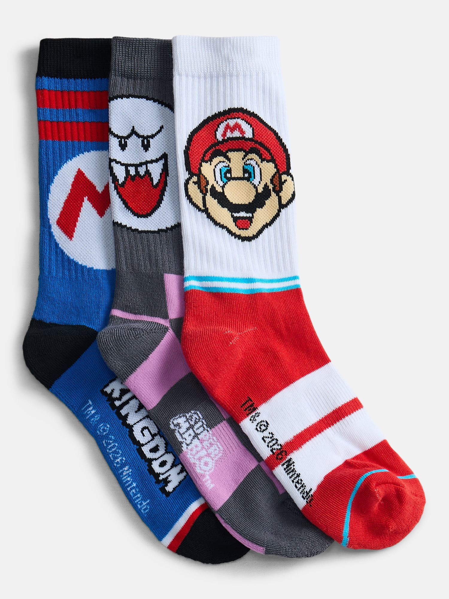 Men's Super Mario 3pk Socks, Sizes 10-13