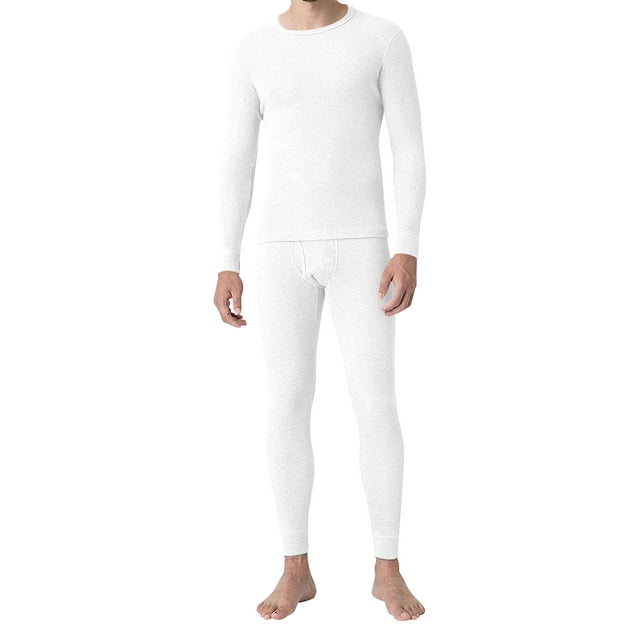 Men's Super Soft Cotton Waffle Knit Thermal Underwear Set - Walmart.com