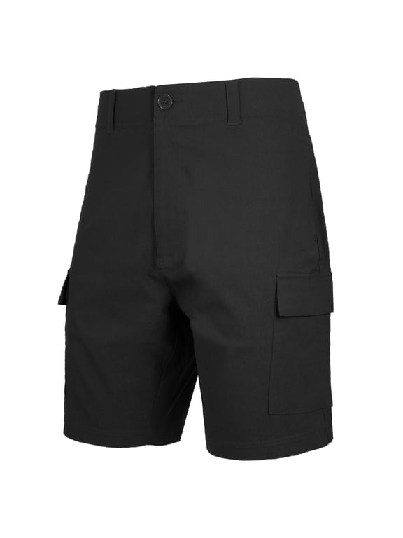 Men’s Super Stretch Cargo Shorts with Button Closure and Zipper Pockets (Sizes: 30-42)