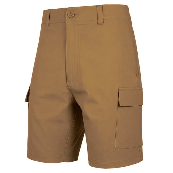 Men’s Super Stretch Cargo Shorts with Button Closure and Zipper Pockets (Sizes: 30-42)