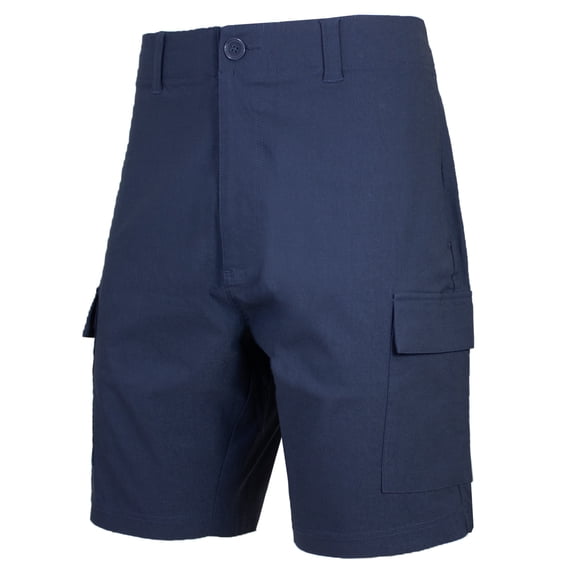 Men’s Super Stretch Cargo Shorts with Button Closure and Zipper Pockets (Sizes: 30-42)