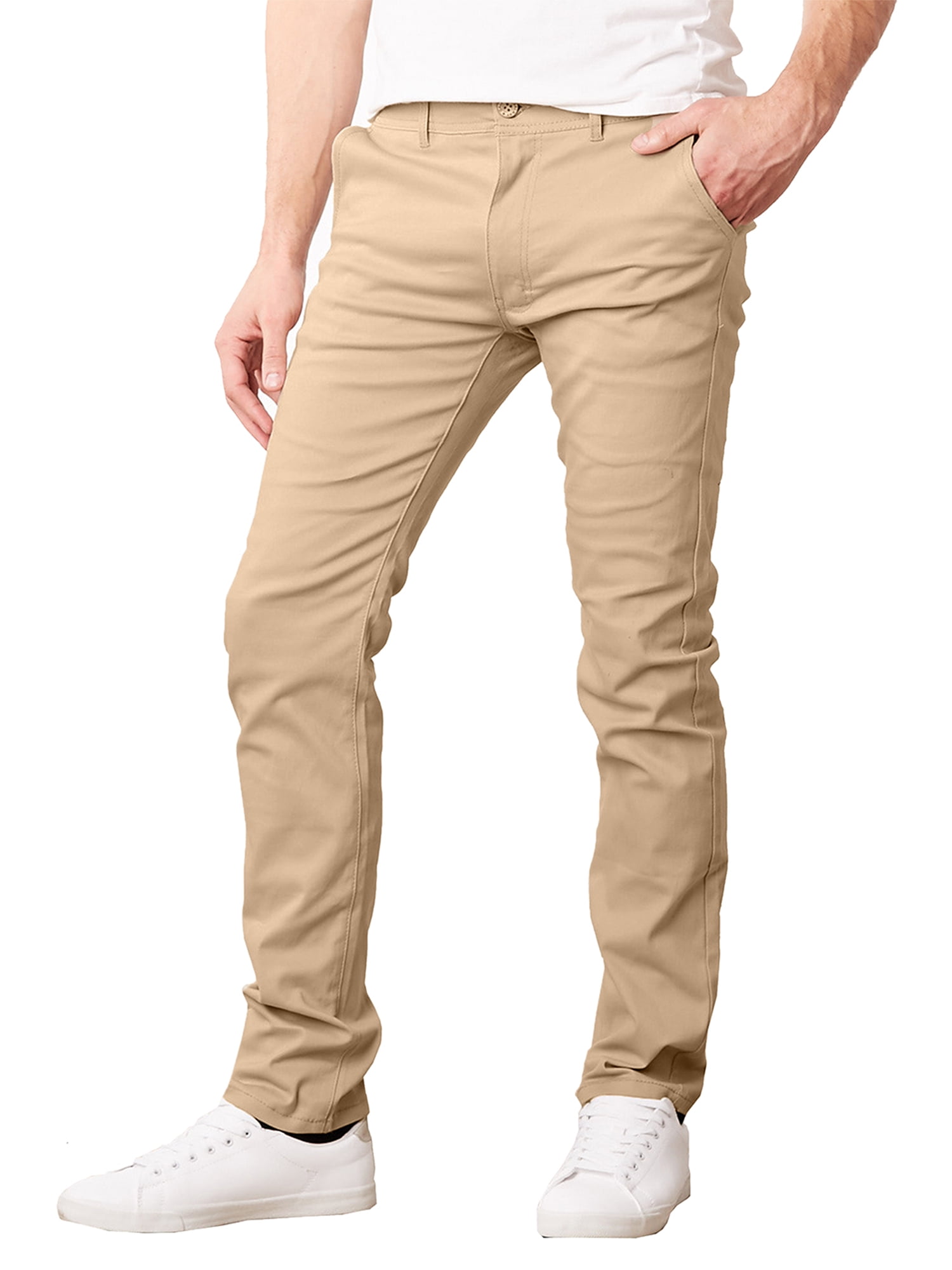 Men's Super Stretch Slim Fit Everyday Chino Pants (Sizes, 30-42 ...