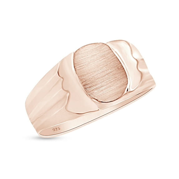 AFFY Men's Superior 14k Rose Gold Over 925 Sterling Silver Signet Ring, Ring Size-12