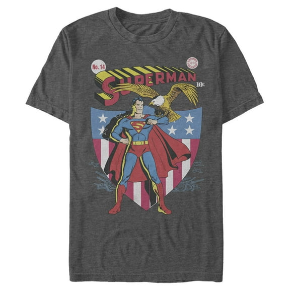 Men's Superman American Hero Graphic Tee Charcoal Heather X Large