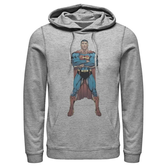 Men's Superman Bold Hero Pose  Pull Over Hoodie Athletic Heather X Large