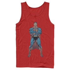 Men's Superman Bold Hero Pose Tank Top Red Large