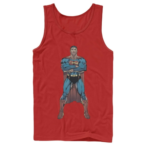Men's Superman Bold Hero Pose  Tank Top Red Medium