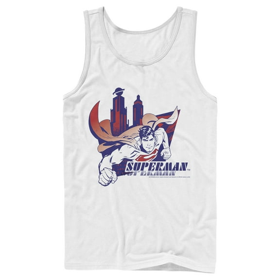 Men's Superman City's Hero Tank Top White Medium