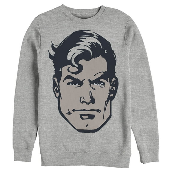Men's Superman Classic Clark Kent Portrait Sweatshirt Athletic Heather Large