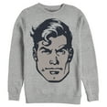 thumbnail image 1 of Men's Superman Classic Clark Kent Portrait Sweatshirt Athletic Heather Medium, 1 of 3