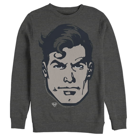 Men's Superman Classic Clark Kent Portrait Sweatshirt Charcoal Heather 2X Large